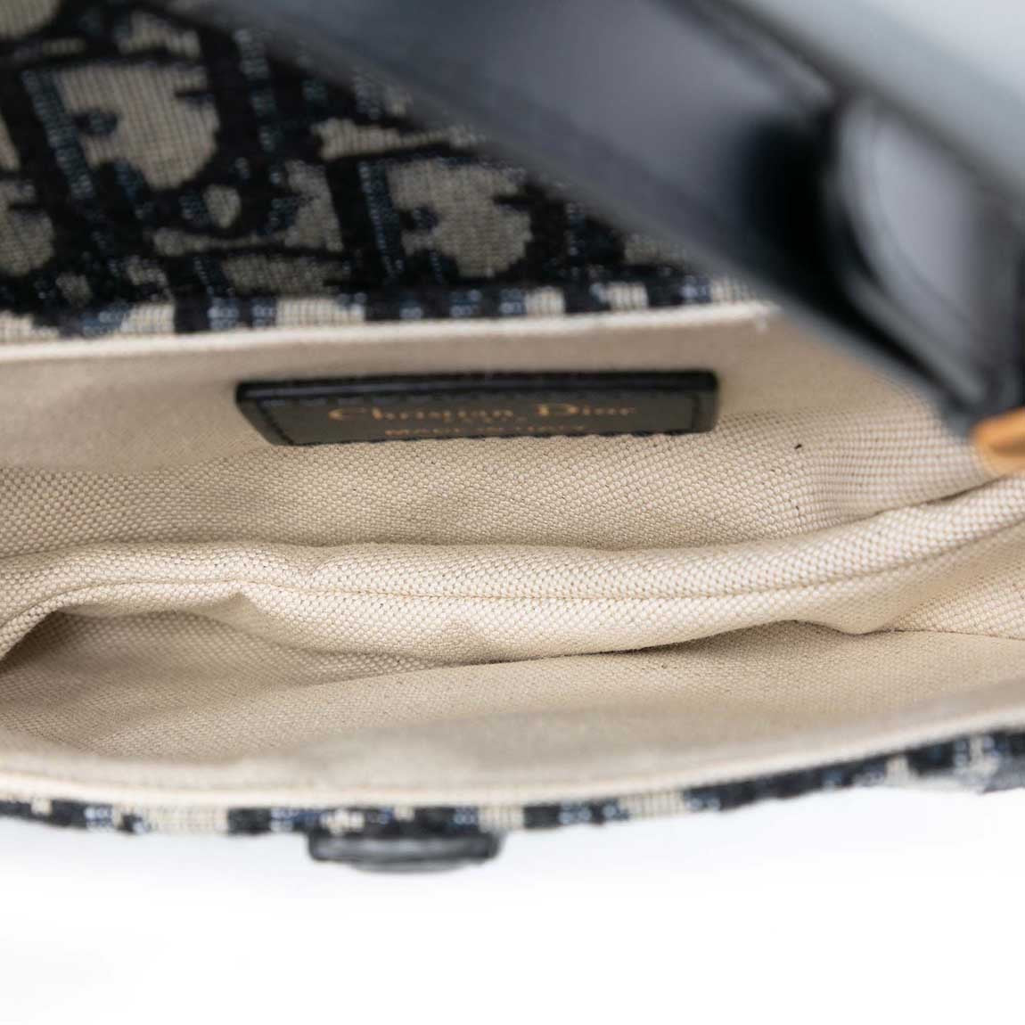 Saddle Mini Canvas Blue/White