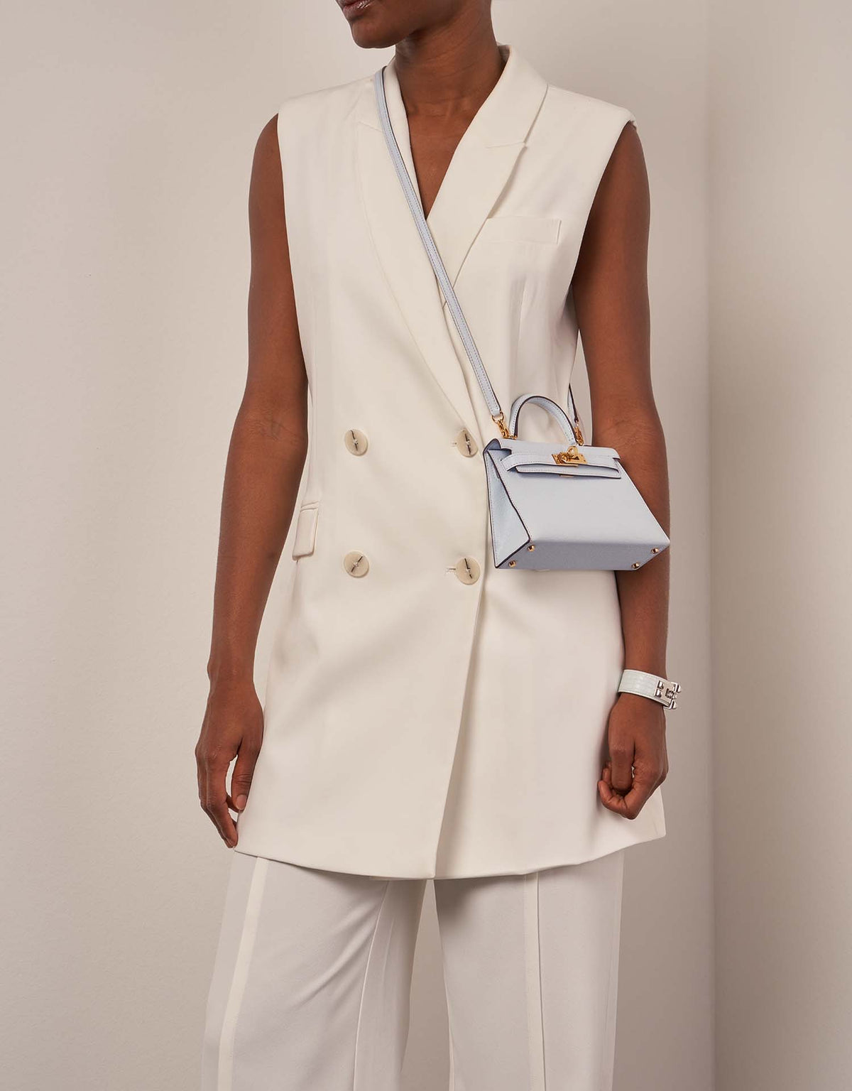 Kelly Mini Chèvre Mysore Bleu Brume