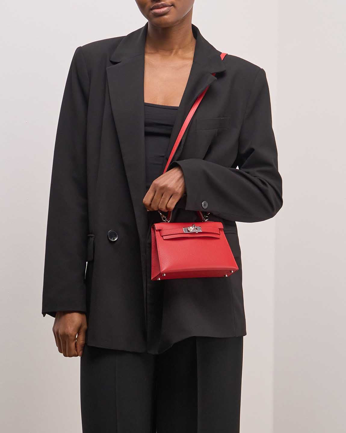 Kelly mini Epsom rouge radieux