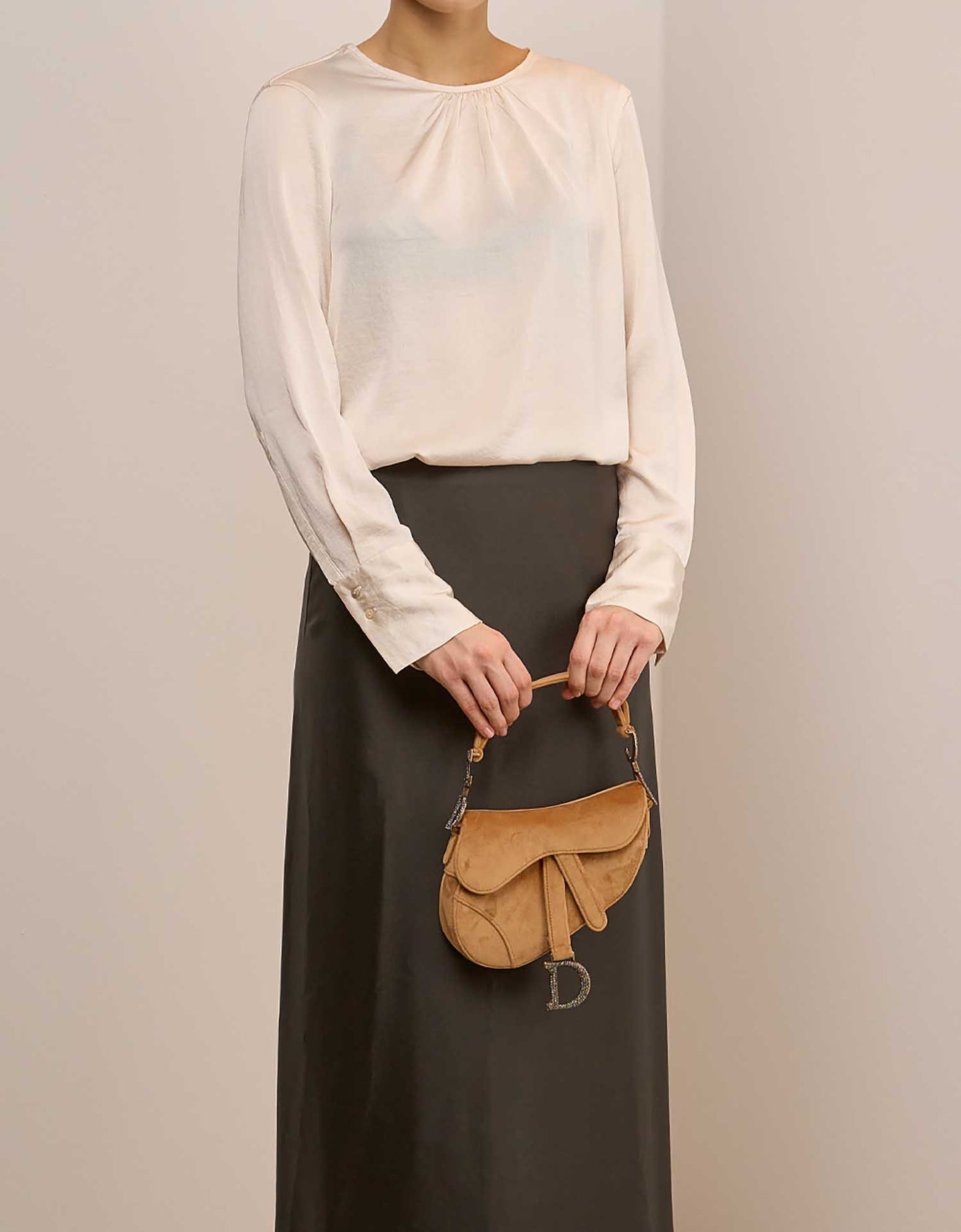 Saddle mini Velvet camel