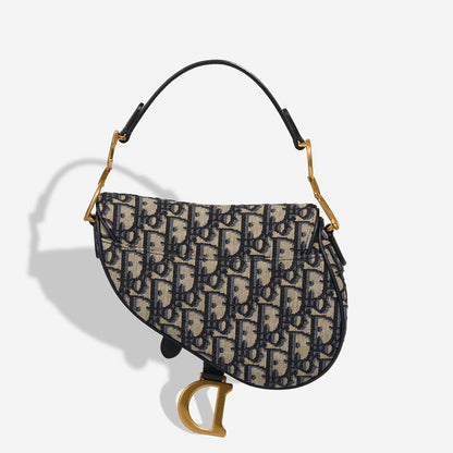 Saddle mini Oblique Jacquard Blue