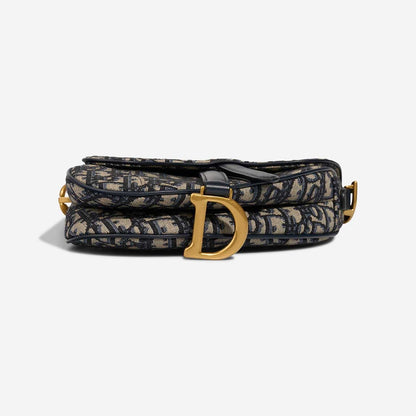 Saddle mini Oblique Jacquard Blue