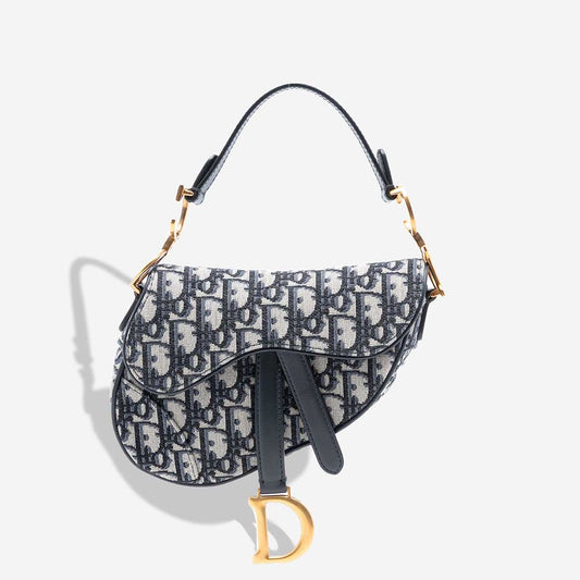Saddle Mini Canvas Blue/White