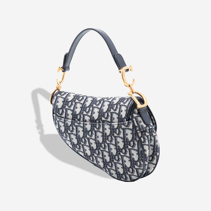 Saddle Mini Canvas Blue/White